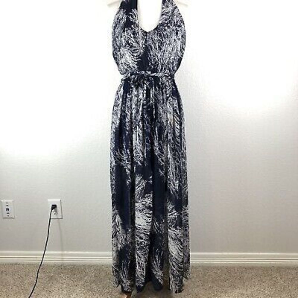 New Umgee Halter dress navy coral sealife